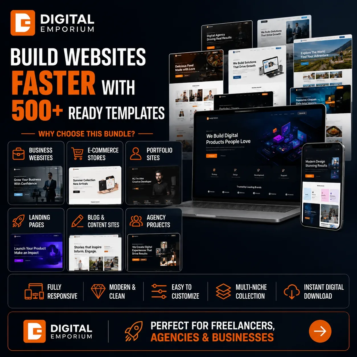 500+ Responsive Website Templates Bundle (All Categories) preview 2