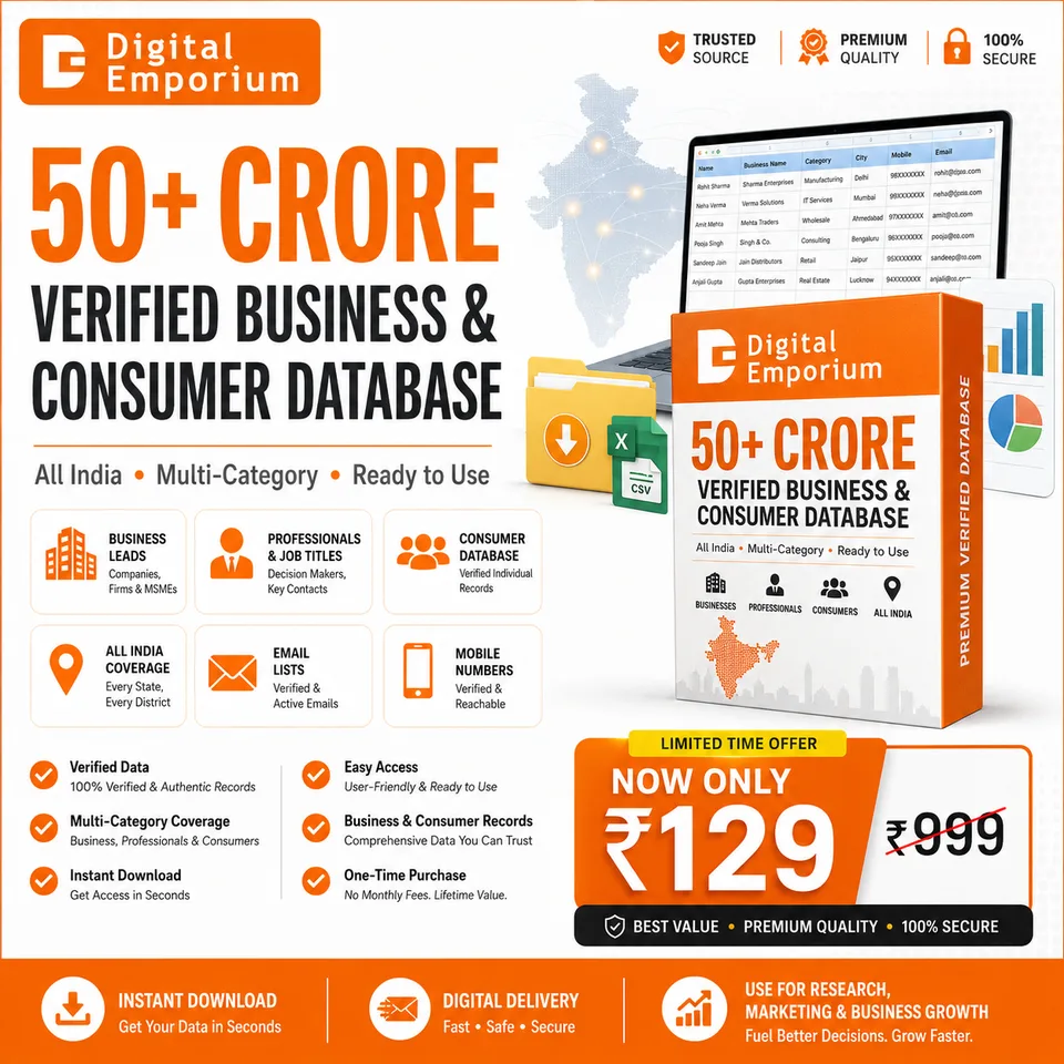 All India 50+ Crore Verified Business & Consumer Database preview 1