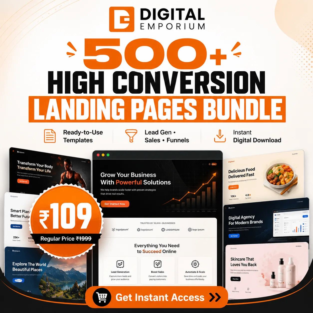 500+ High Conversion Landing Pages Bundle preview 1