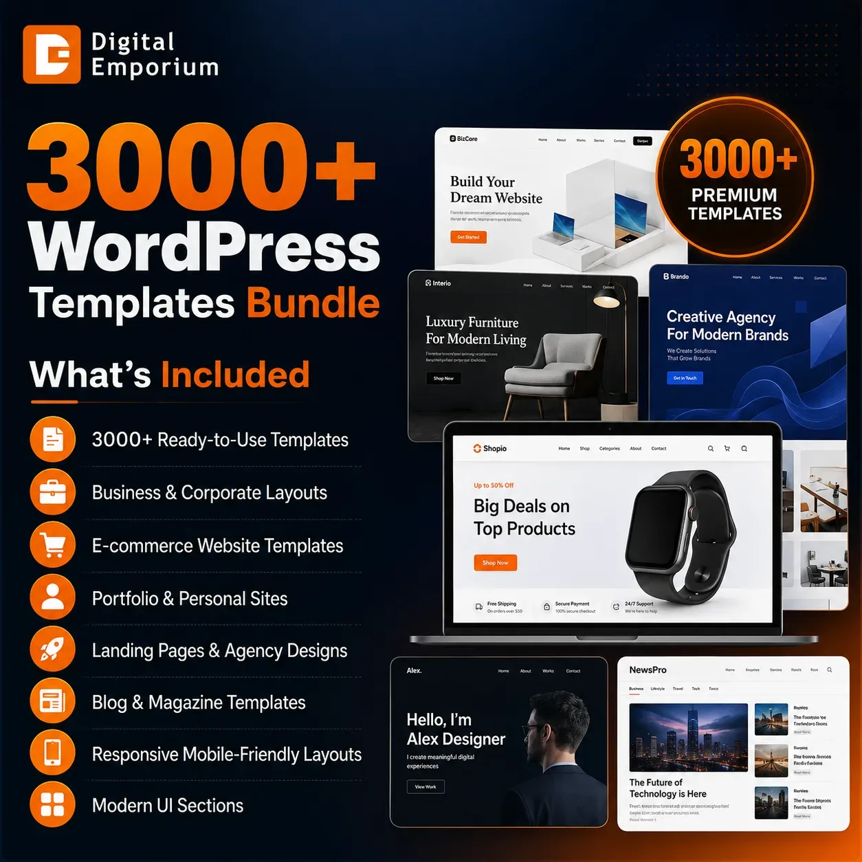 3000+ WordPress Templates Mega Bundle preview 2