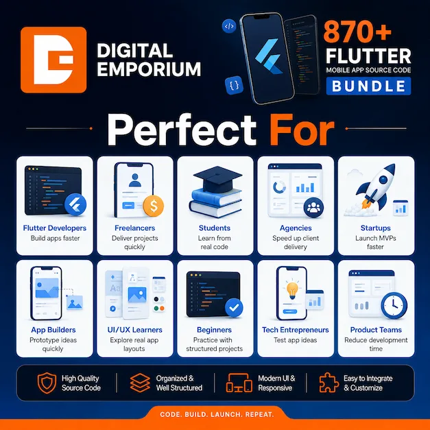 870+ Flutter Mobile App Source Code Bundle preview 3