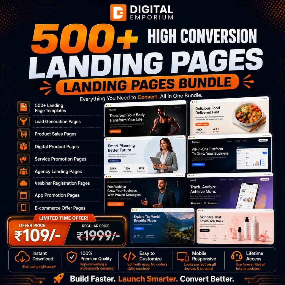 500+ High Conversion Landing Pages Bundle